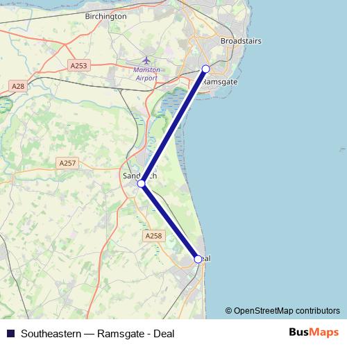 Southeastern rail Line Map