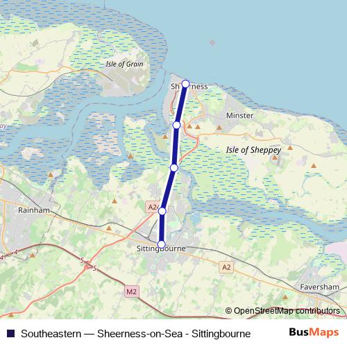 Southeastern rail Line Map