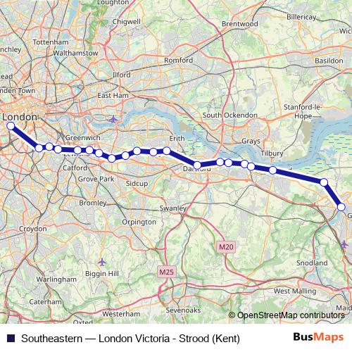Southeastern rail Line Map