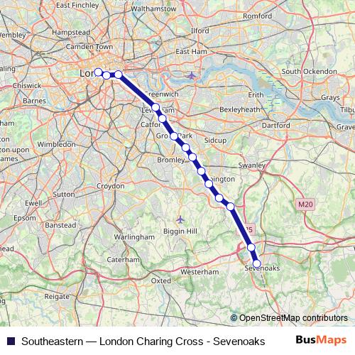 Southeastern rail Line Map
