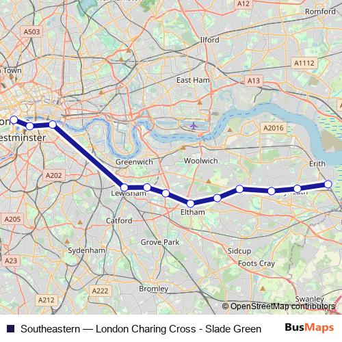 Southeastern rail Line Map