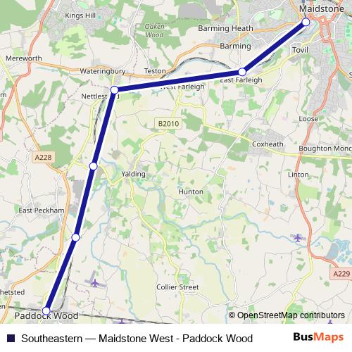 Southeastern rail Line Map