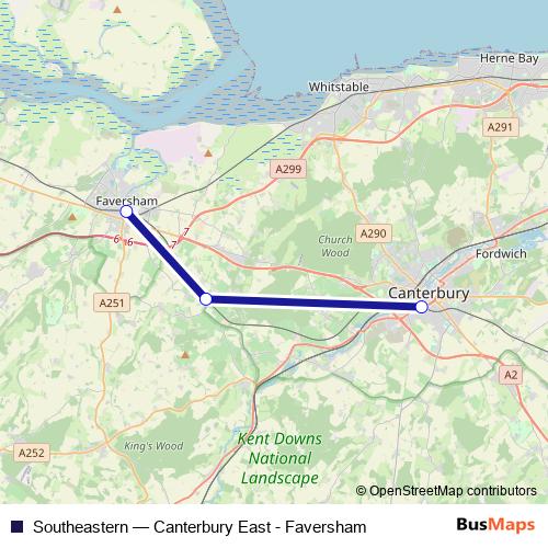 Southeastern rail Line Map