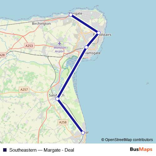 Southeastern rail Line Map