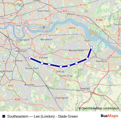 Southeastern rail Line Map