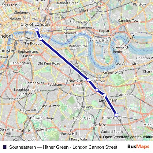 Southeastern rail Line Map