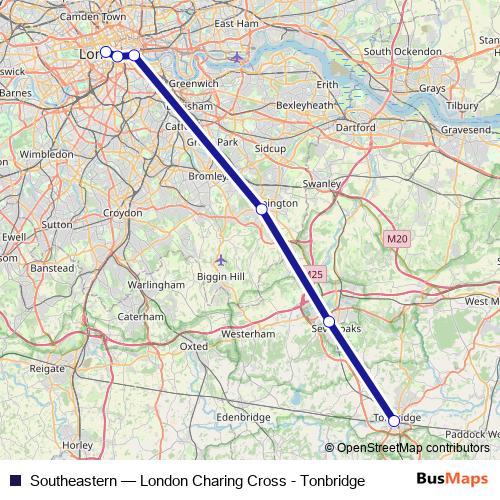 Southeastern rail Line Map