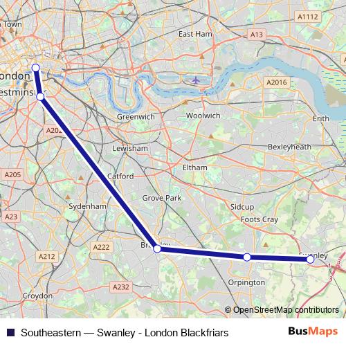 Southeastern rail Line Map
