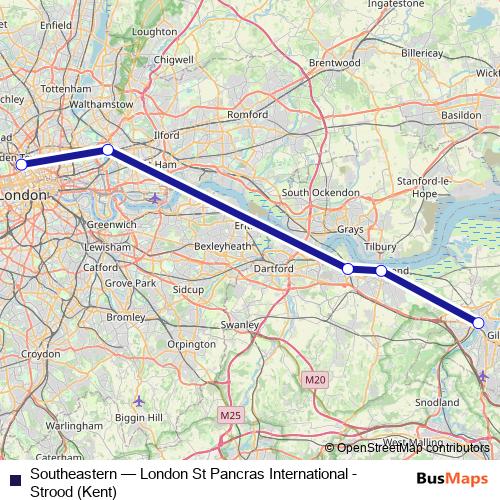 Southeastern rail Line Map