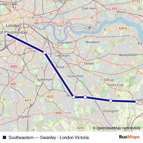 Southeastern rail Line Map