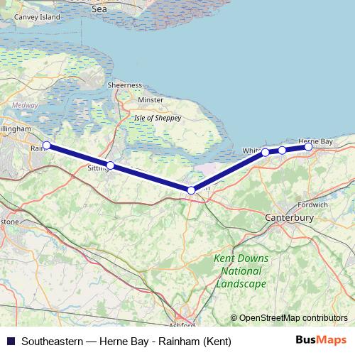 Southeastern rail Line Map