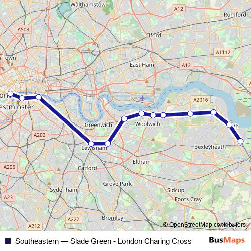 Southeastern rail Line Map