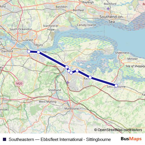 Southeastern rail Line Map