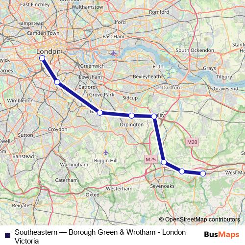 Southeastern rail Line Map