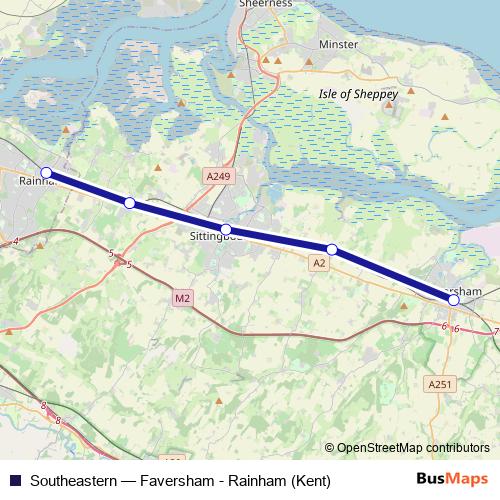 Southeastern rail Line Map