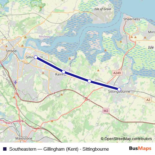 Southeastern rail Line Map