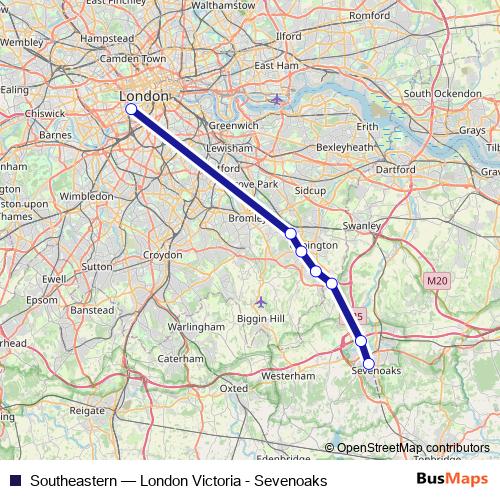 Southeastern rail Line Map