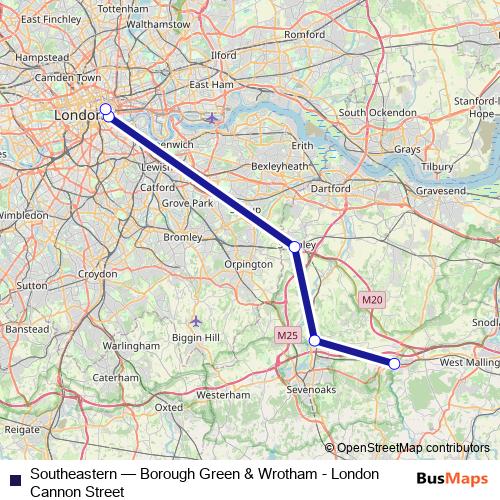 Southeastern rail Line Map