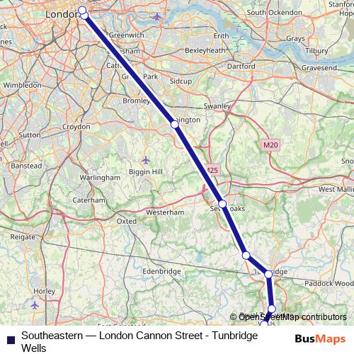 Southeastern rail Line Map