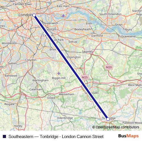 Southeastern rail Line Map