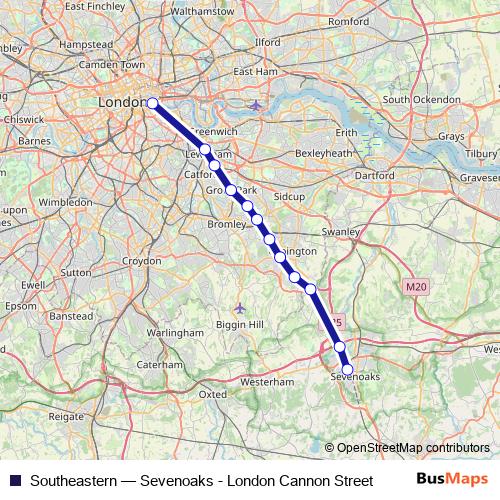Southeastern rail Line Map