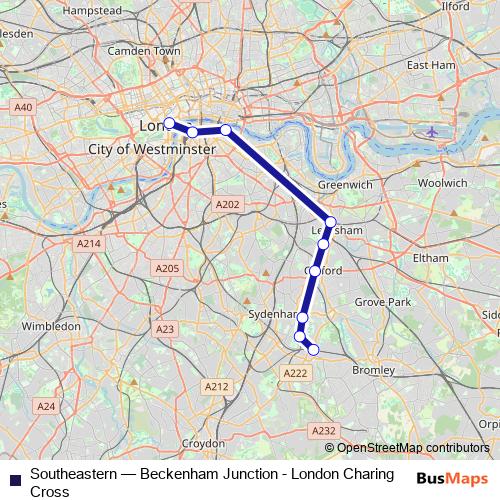 Southeastern rail Line Map