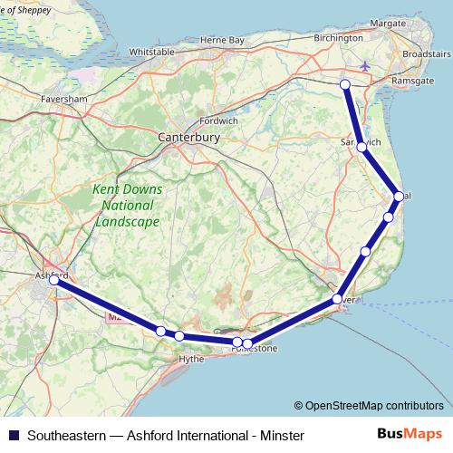 Southeastern rail Line Map