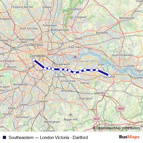 Southeastern rail Line Map