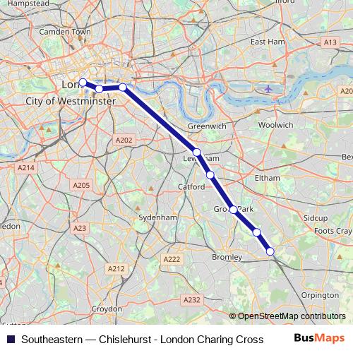 Southeastern rail Line Map