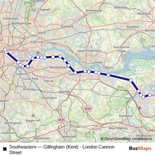 Southeastern rail Line Map