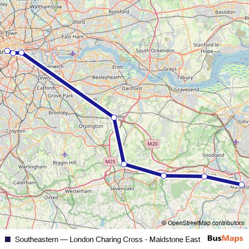 Southeastern rail Line Map
