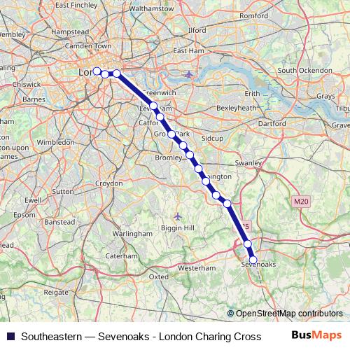 Southeastern rail Line Map