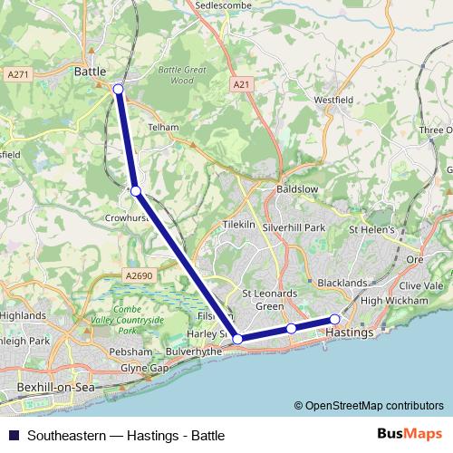 Southeastern rail Line Map
