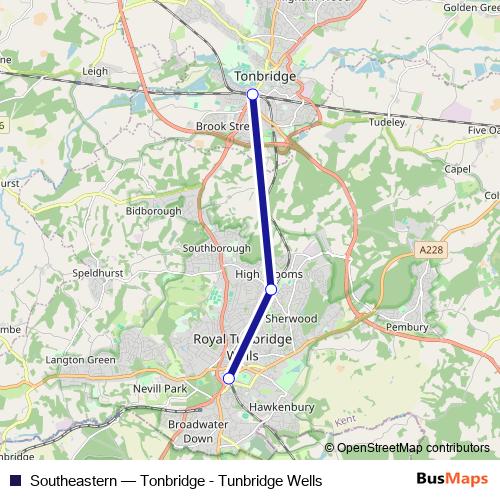 Southeastern rail Line Map