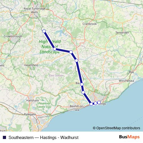 Southeastern rail Line Map