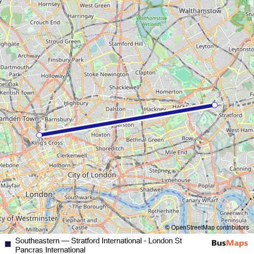 Southeastern rail Line Map