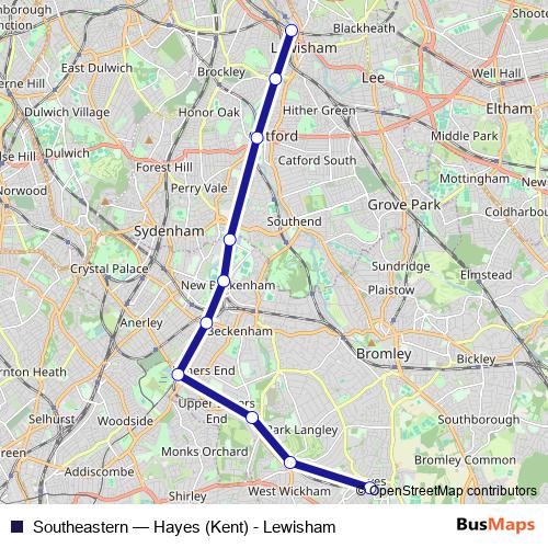 Southeastern rail Line Map