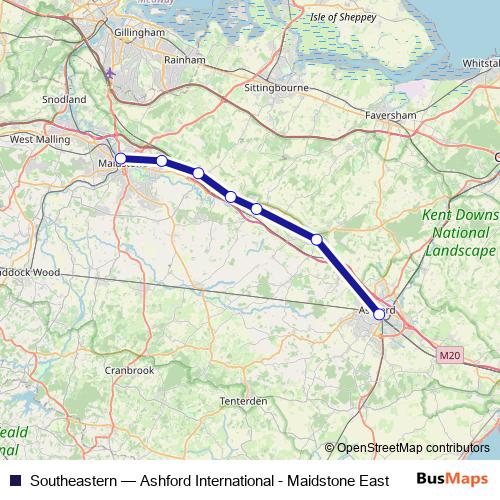 Southeastern rail Line Map