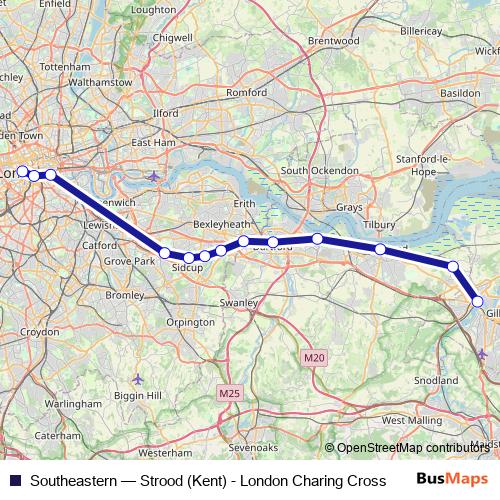 Southeastern rail Line Map