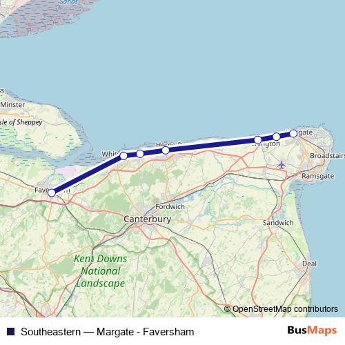 Southeastern rail Line Map