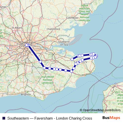 Southeastern rail Line Map