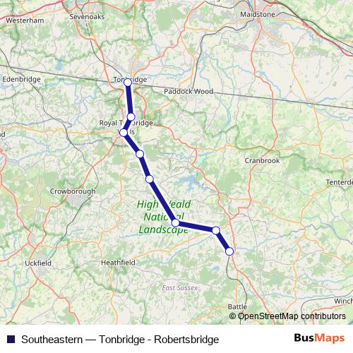 Southeastern rail Line Map