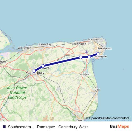 Southeastern rail Line Map
