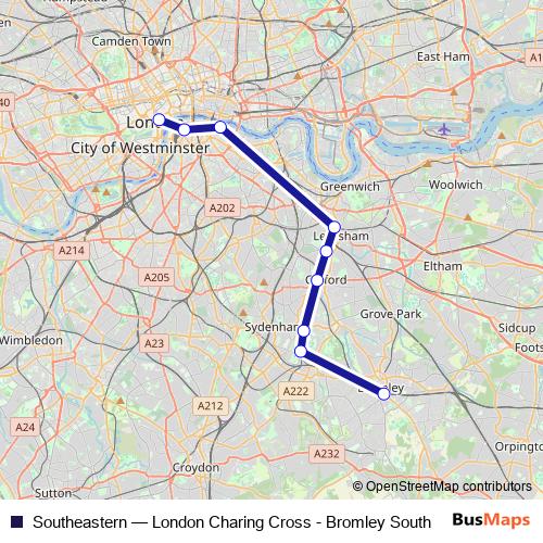 Southeastern rail Line Map