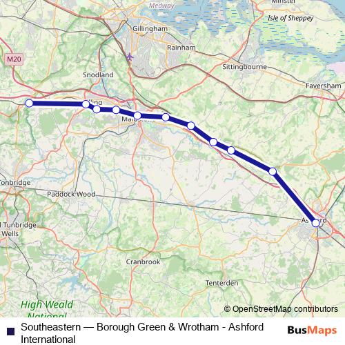 Southeastern rail Line Map