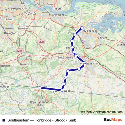 Southeastern rail Line Map