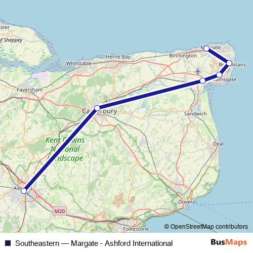 Southeastern rail Line Map