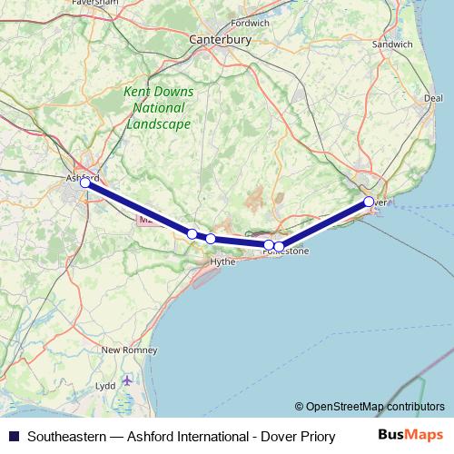 Southeastern rail Line Map