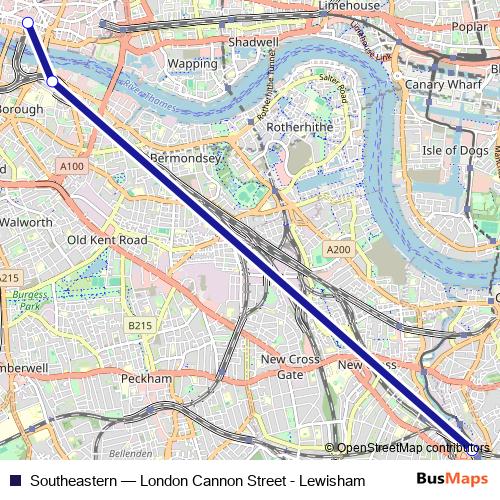 Southeastern rail Line Map