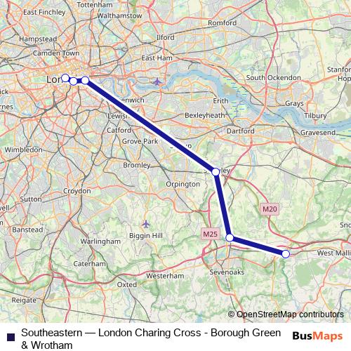 Southeastern rail Line Map